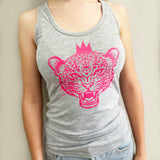 Pink Leopard Queen Print Grey Vest