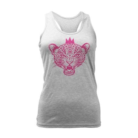 Pink Leopard Queen Print Grey Vest