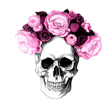 Skull Flowers Art Print